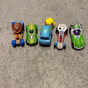 Toy Car Set with Green and Blue Cars